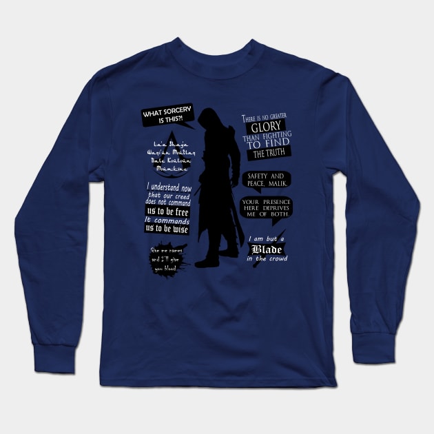 Altaïr Quotes Long Sleeve T-Shirt by ZeroKara